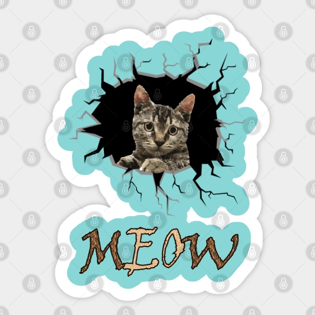 The feisty cat Sticker by ImanElsaidy